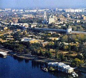 Astrahan şehri kuş bakışı